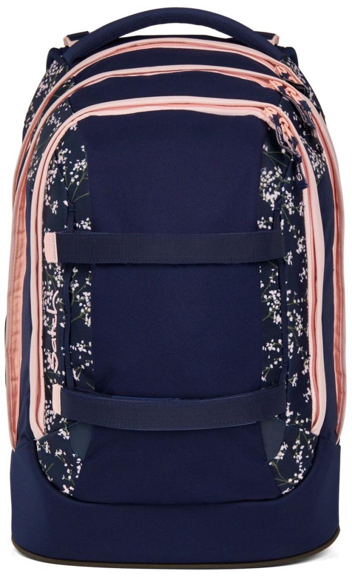 Mädchenbüchertasche dunkelblau Satch Pack rosa Bloomy Breeze Wechselbänder floral