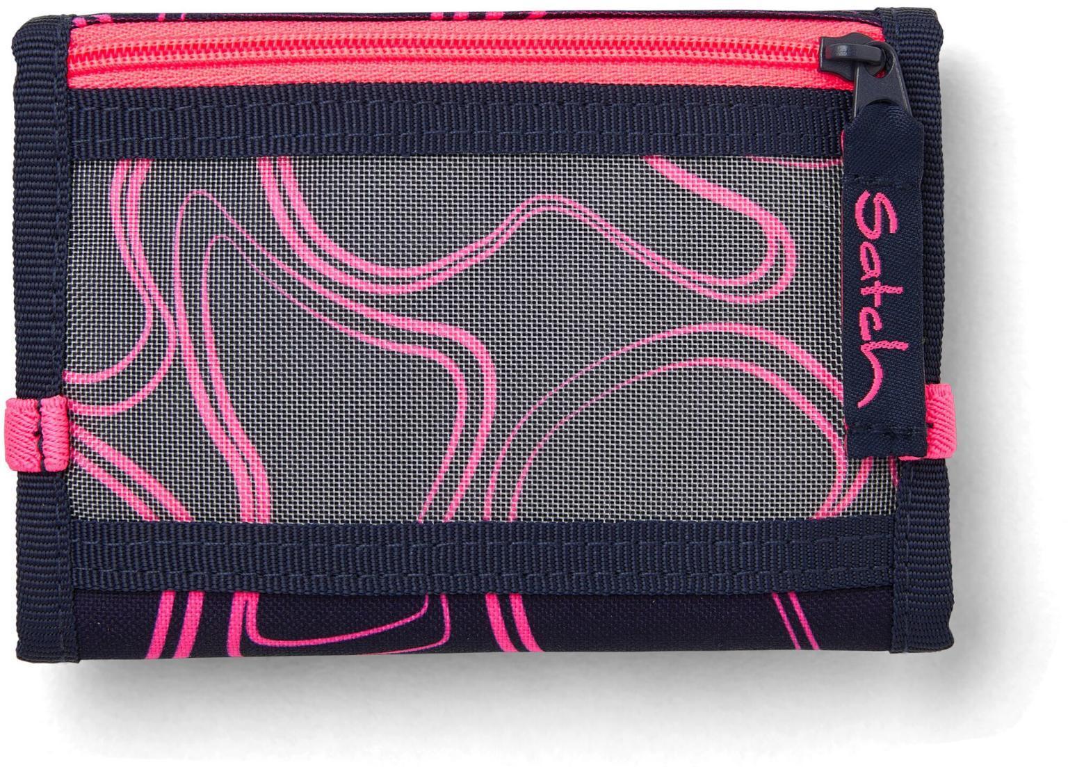 Mädchengeldtasche Satch Wallet blau neonpink Pink Supreme