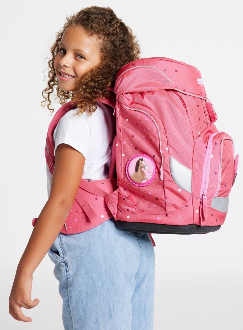Mädchenrucksack Schulset Pferde pink ergobag pack 6-teilig