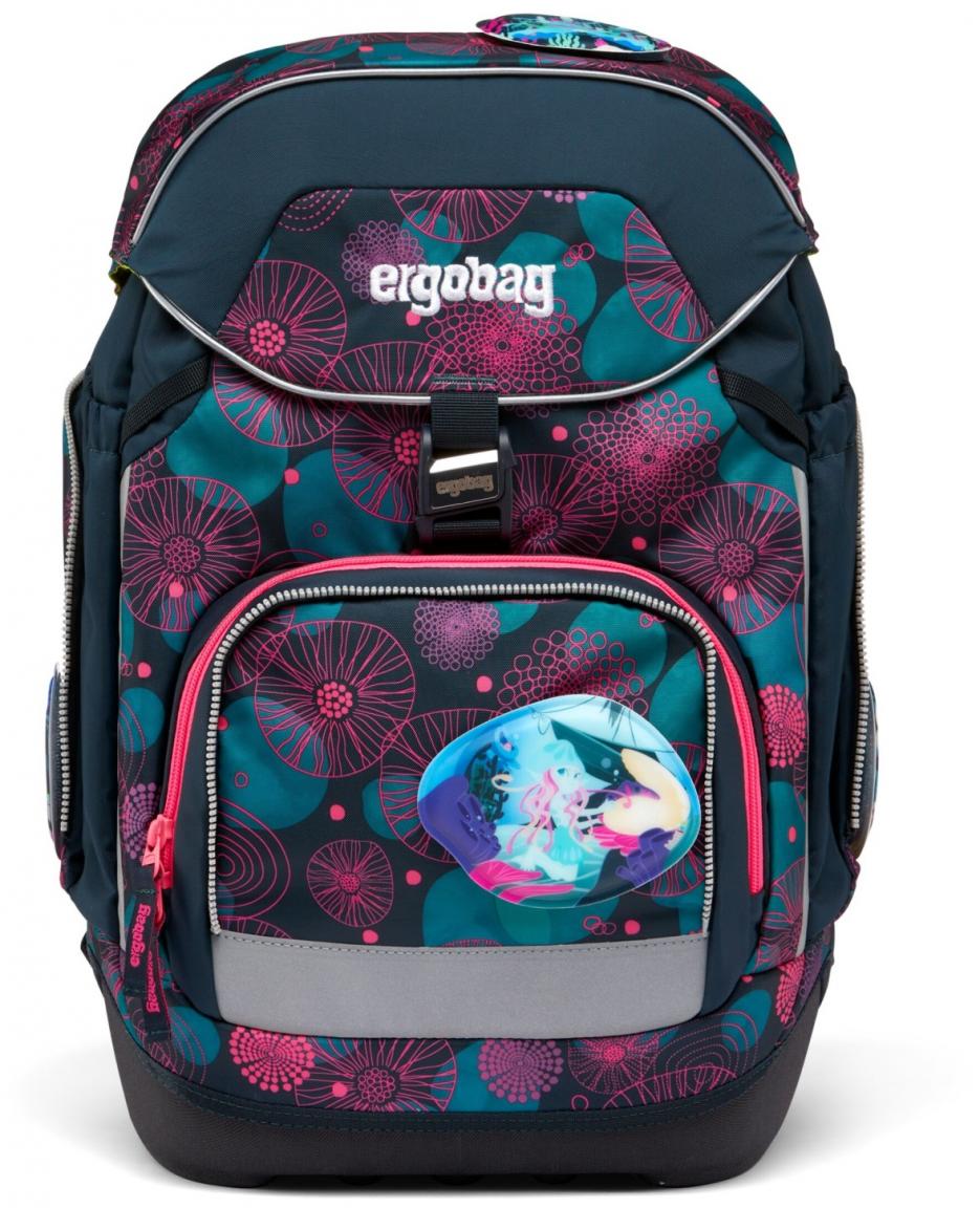 Mädchenschultasche Ergobag Pack KorallBär Komplettset grün pink