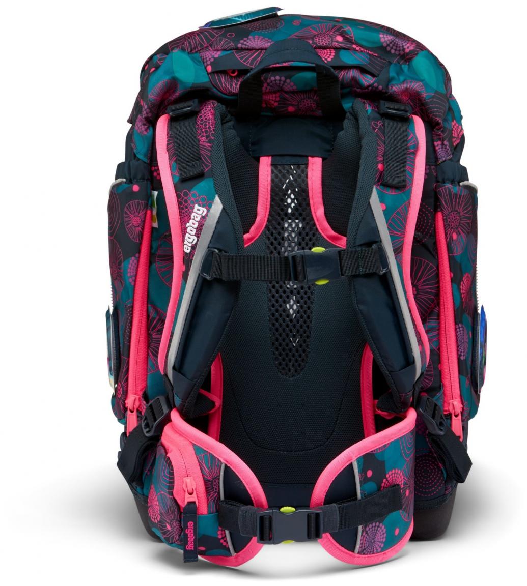 Mädchenschultasche Ergobag Pack KorallBär Komplettset grün pink