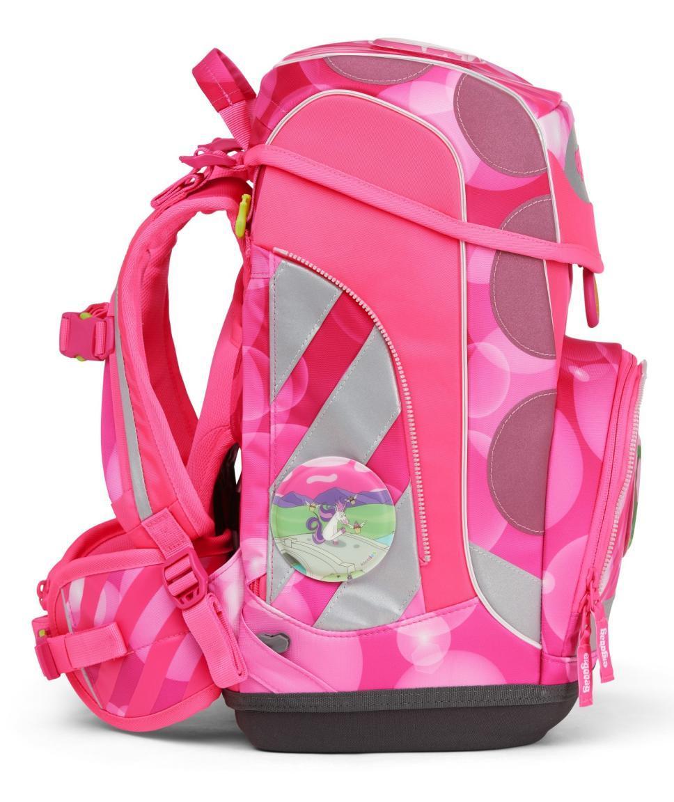 Mädchenschultasche Set neonpink KuntBärbuntes Einhorn ergobag cubo