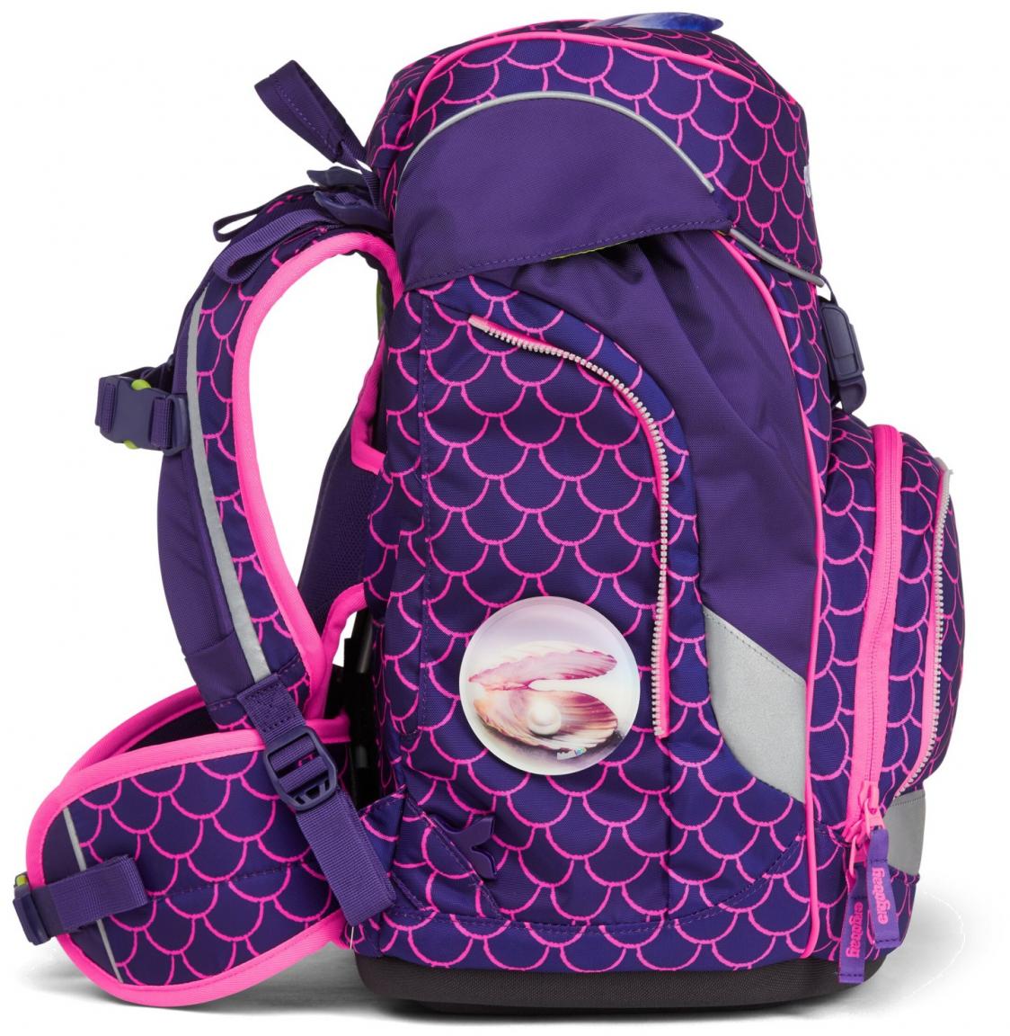 Mädchenschultasche Violett Pink Ergobag Pack PerlentauchBär Komplettset