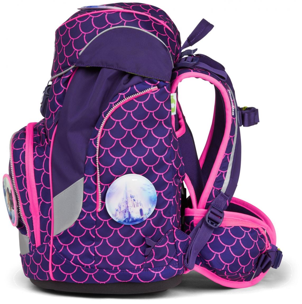 Mädchenschultasche Violett Pink Ergobag Pack PerlentauchBär Komplettset