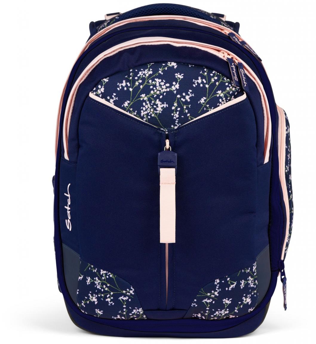Mädchenschultasche dunkelblau rosa Blumen Satch Match Bloomy Breeze