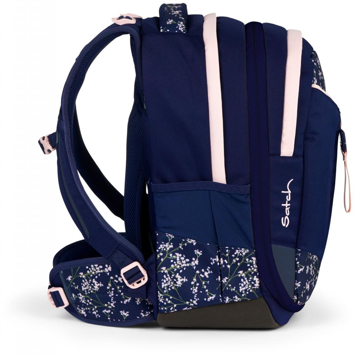 Mädchenschultasche dunkelblau rosa Blumen Satch Match Bloomy Breeze