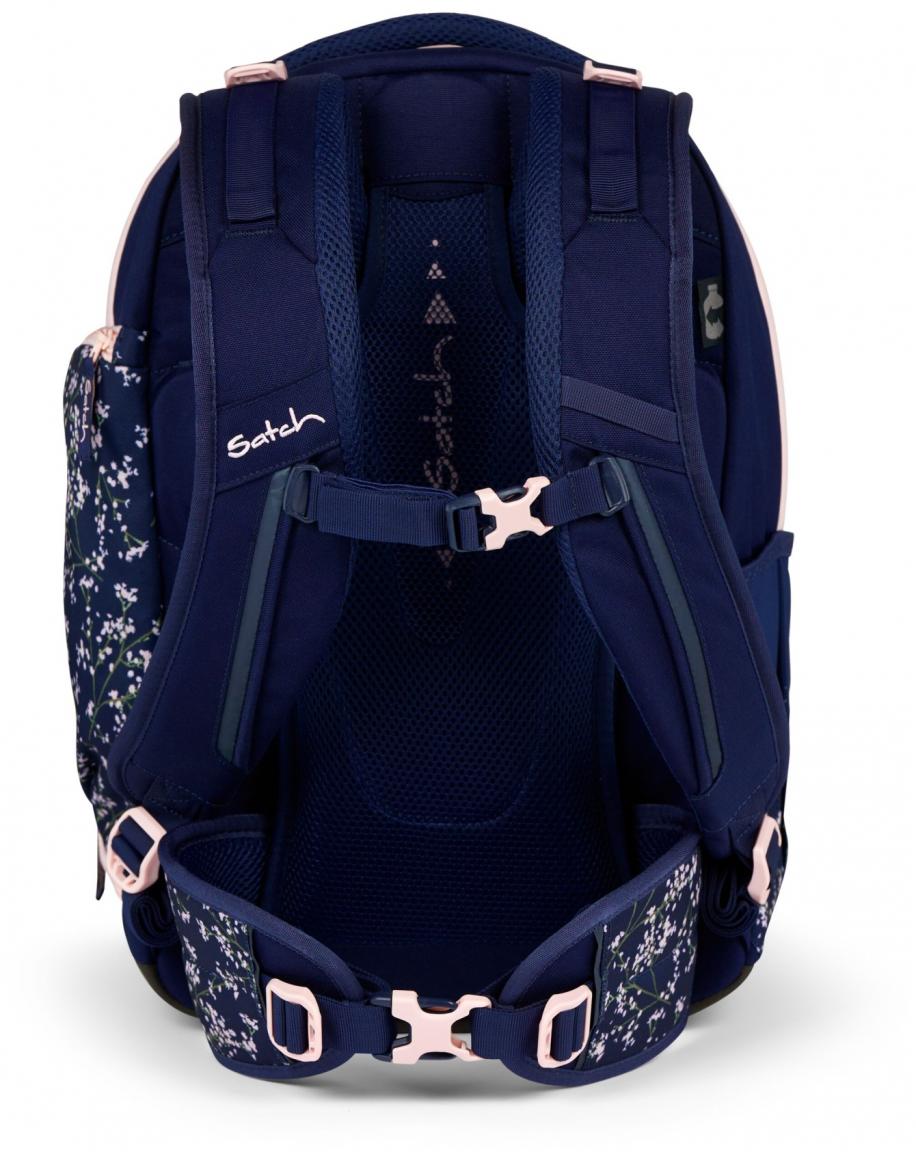 Mädchenschultasche dunkelblau rosa Blumen Satch Match Bloomy Breeze