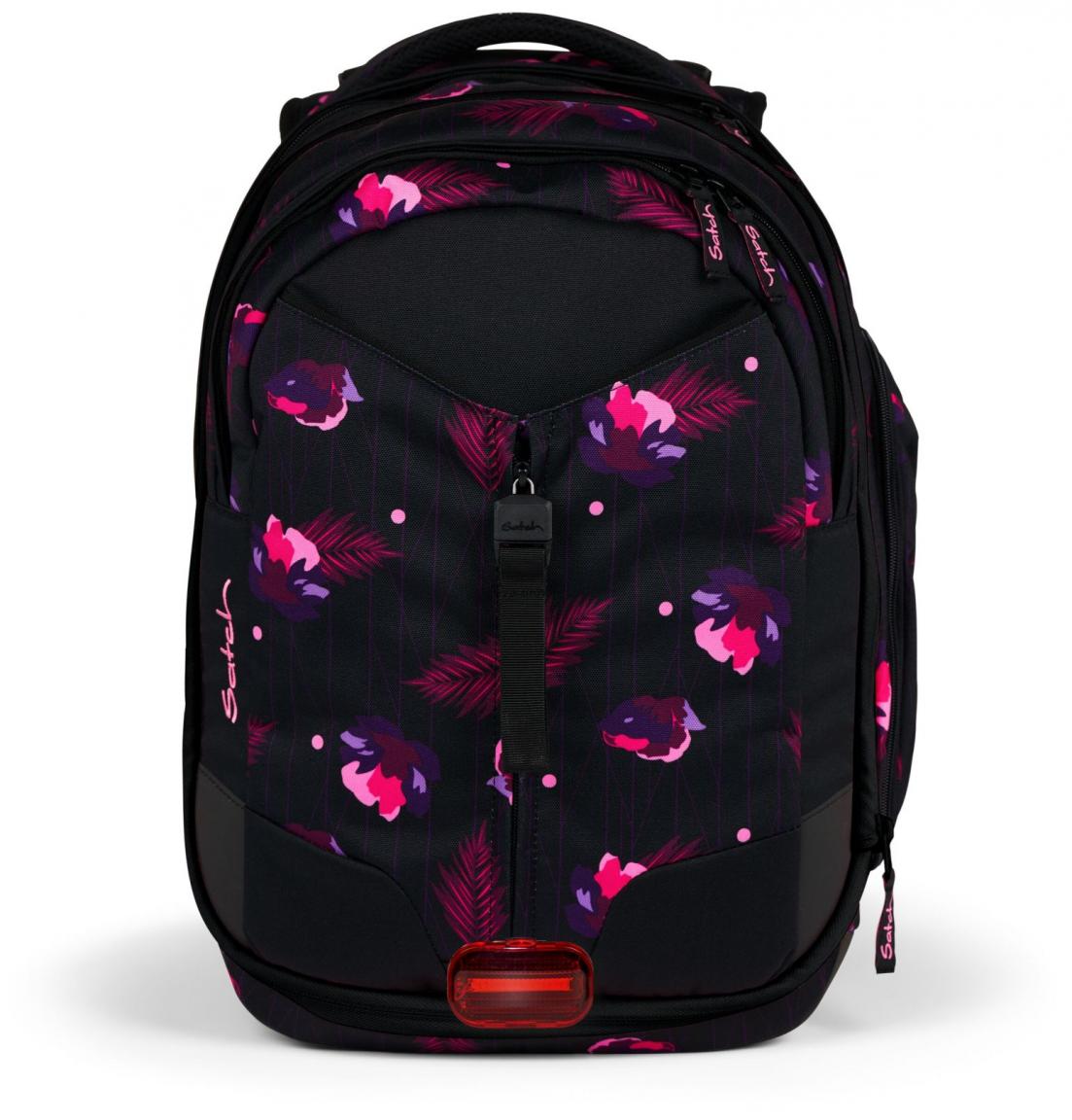 Mädchenschultasche schwarz pink Blumen Satch Match Mystic Nights