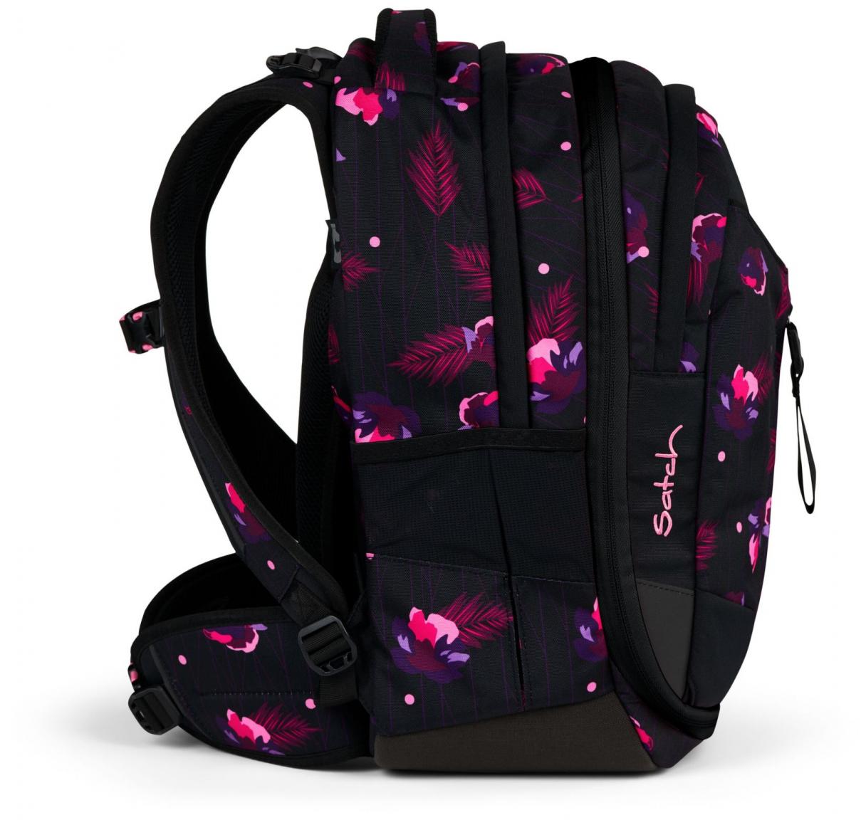 Mädchenschultasche schwarz pink Blumen Satch Match Mystic Nights
