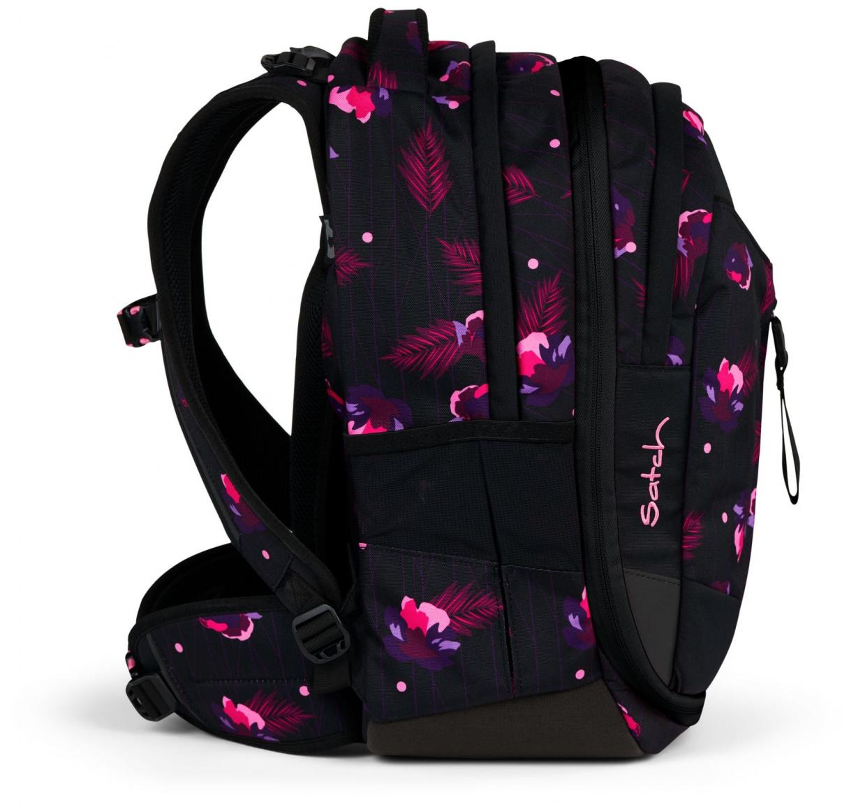 Mädchenschultasche schwarz pink Blumen Satch Match Mystic Nights