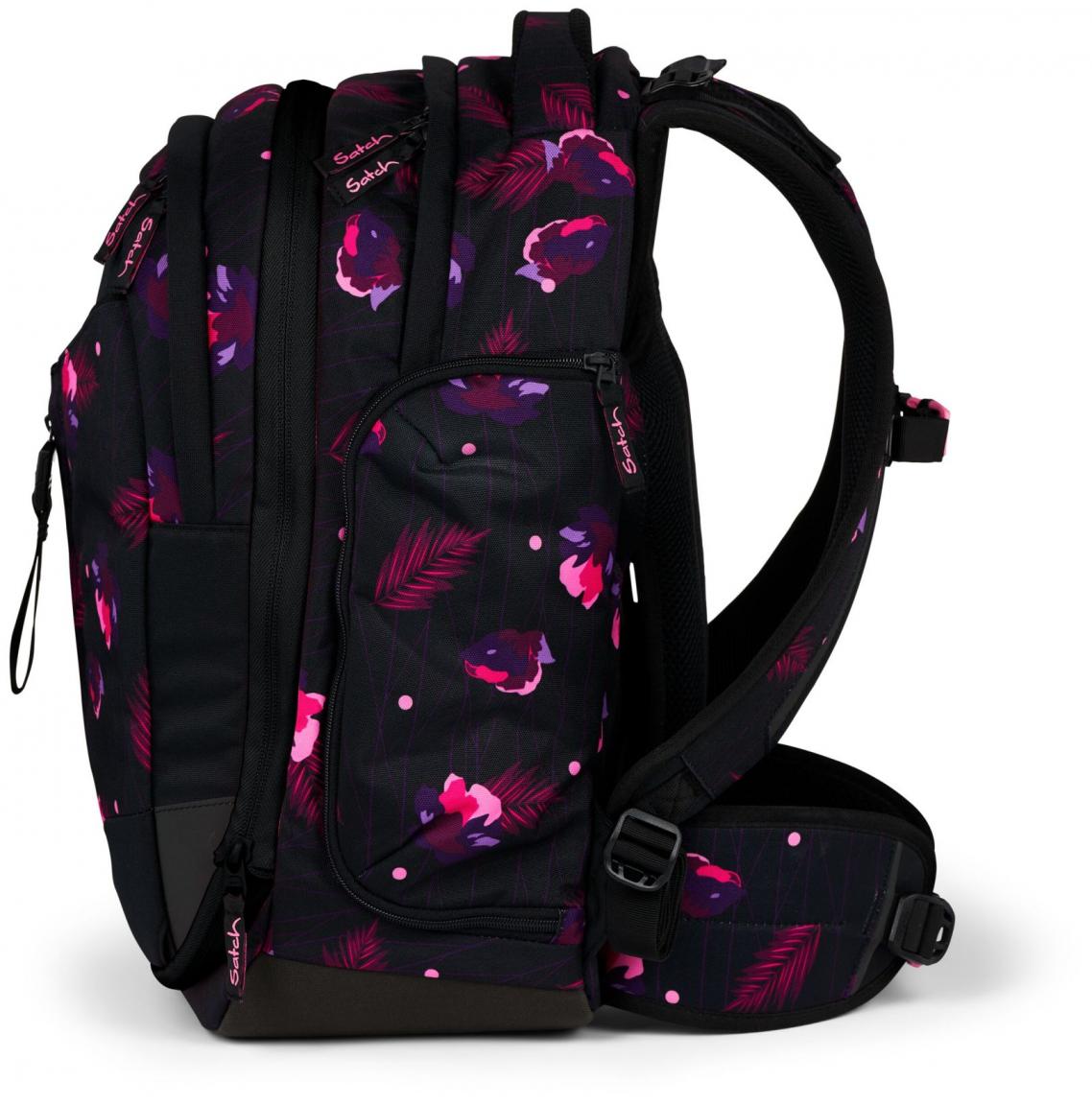 Mädchenschultasche schwarz pink Blumen Satch Match Mystic Nights