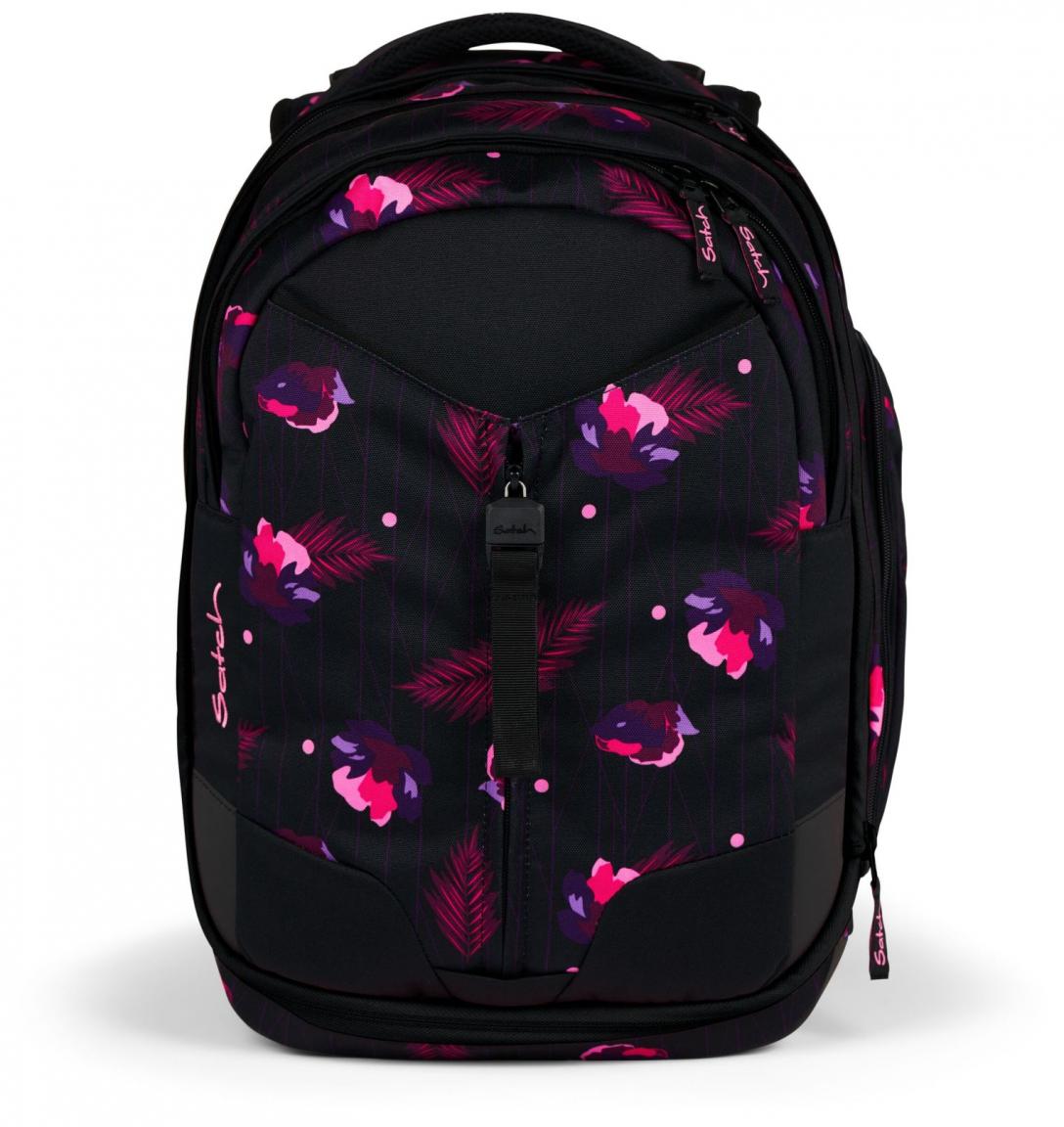 Mädchenschultasche schwarz pink Blumen Satch Match Mystic Nights