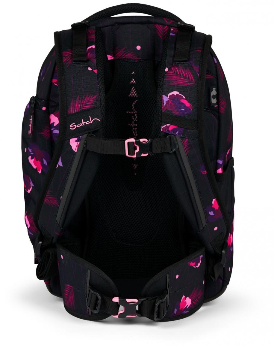 Mädchenschultasche schwarz pink Blumen Satch Match Mystic Nights