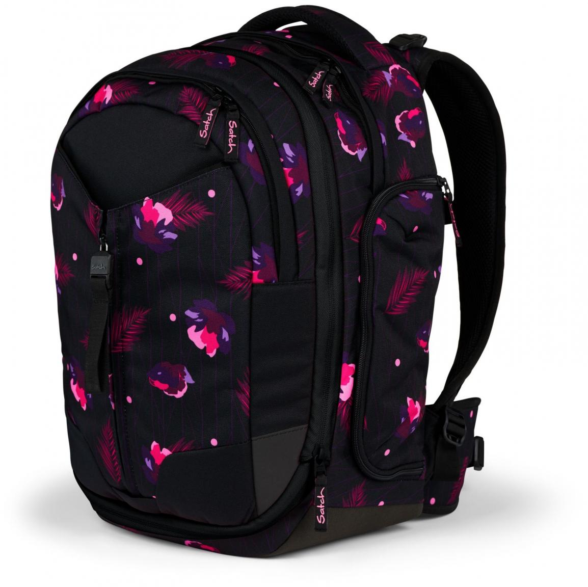 Mädchenschultasche schwarz pink Blumen Satch Match Mystic Nights