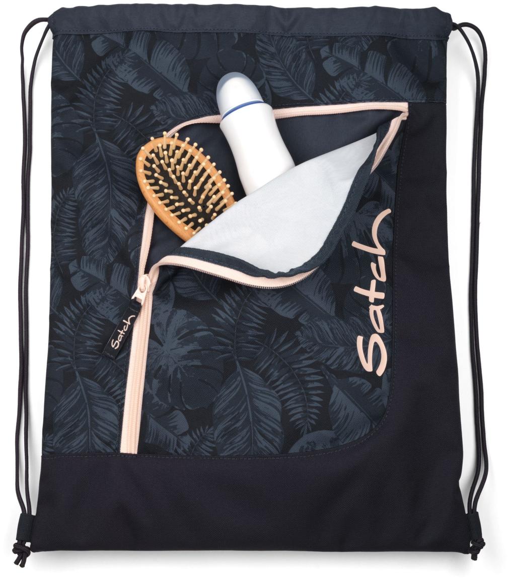 Mädchenturnbeutel Midnight Summer Blätterprint dunkelblau rosa Satch Gymbag