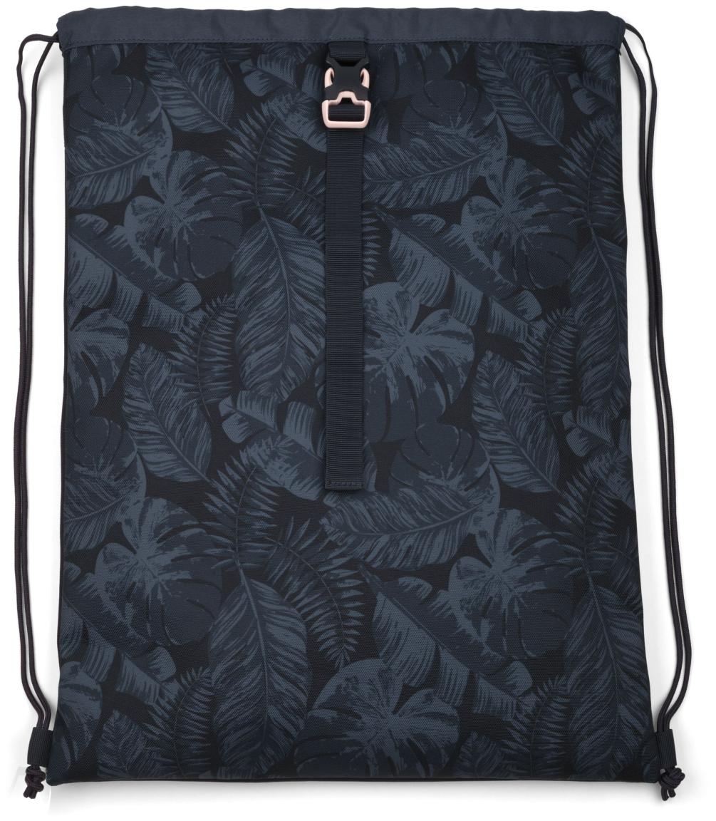 Mädchenturnbeutel Midnight Summer Blätterprint dunkelblau rosa Satch Gymbag