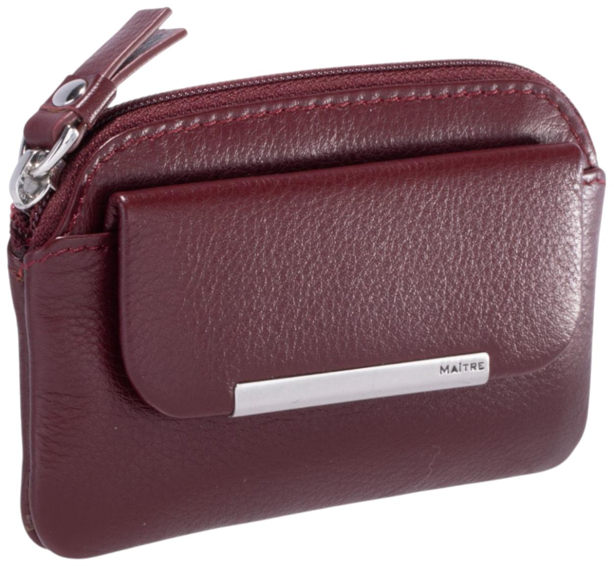 Maitre Belg Sigwulf Schlüsseltäschchen dark red genarbtes Leder