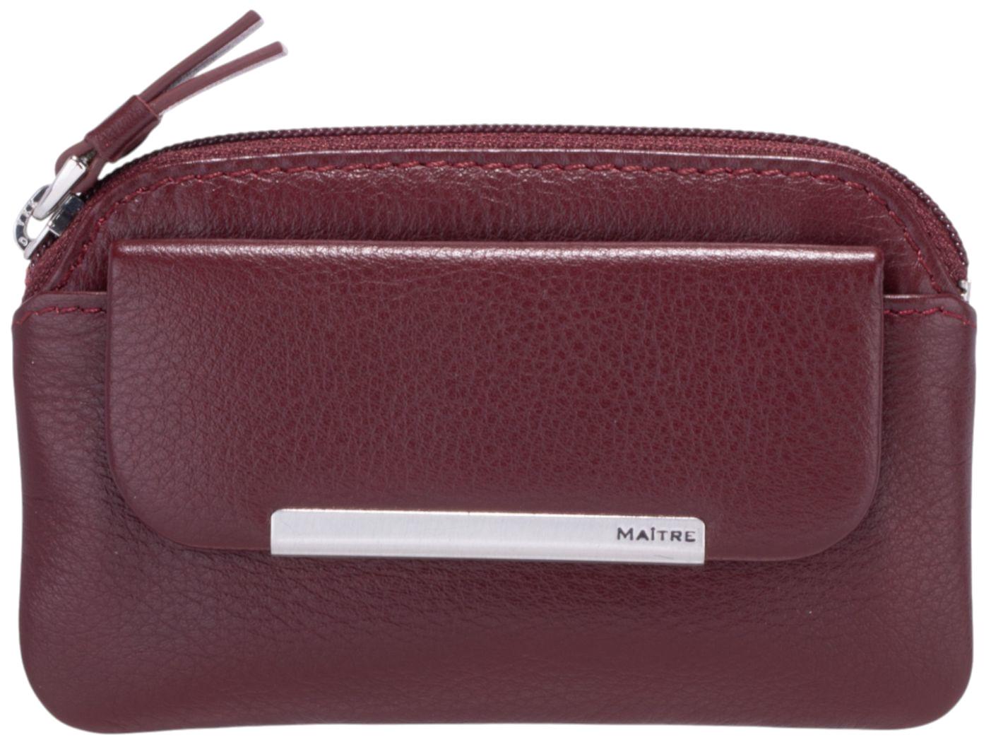 Maitre Belg Sigwulf Schlüsseltäschchen dark red genarbtes Leder
