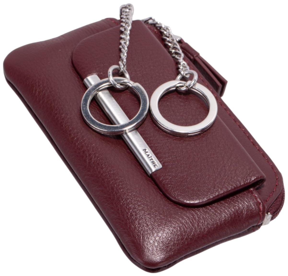 Maitre Belg Sigwulf Schlüsseltäschchen dark red genarbtes Leder