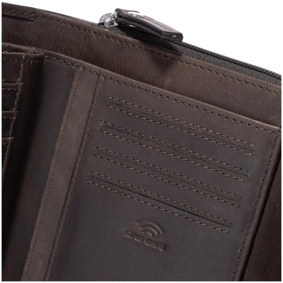 Maitre Damenbörse Diethilde Birkenfeld Seal Brown Rindsfettleder