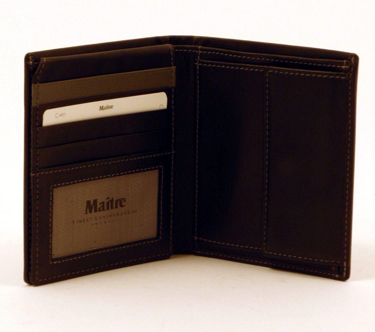 Maitre Herrenportmonnaie Hochformat Leder schwarz