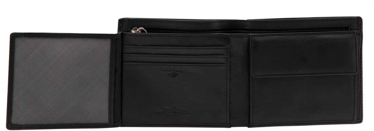 Maitre Lederbörse Gandolf BillFold schwarz Glattleder Herren RFID