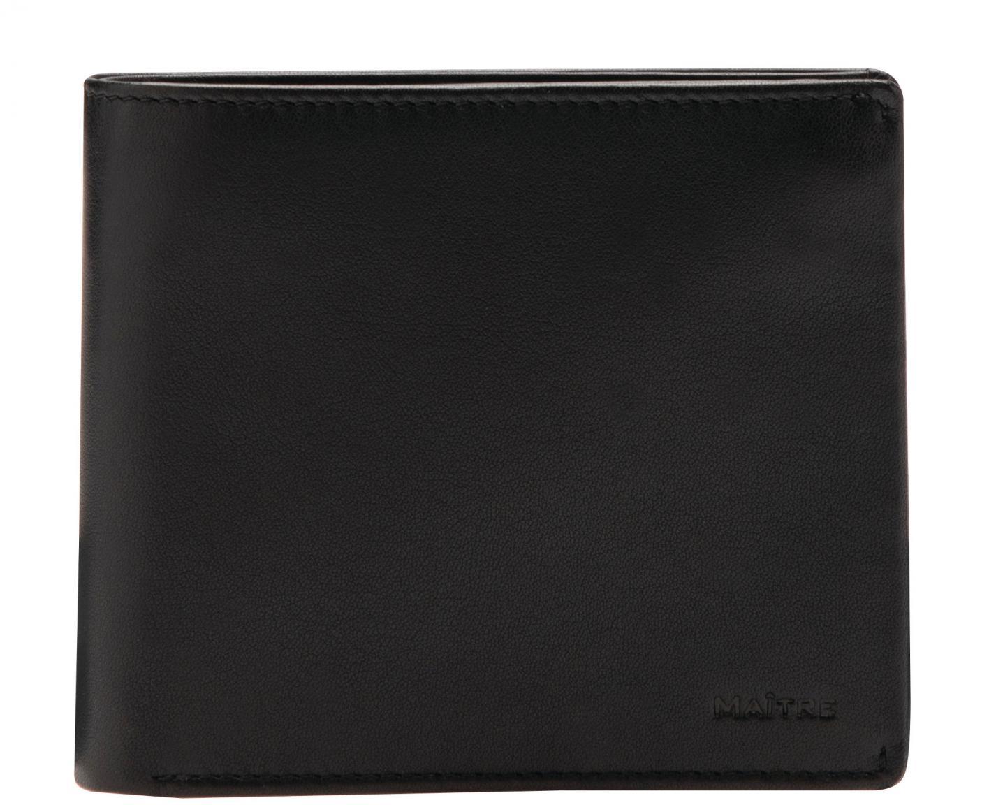 Maitre Lederbörse Gandolf BillFold schwarz Glattleder Herren RFID