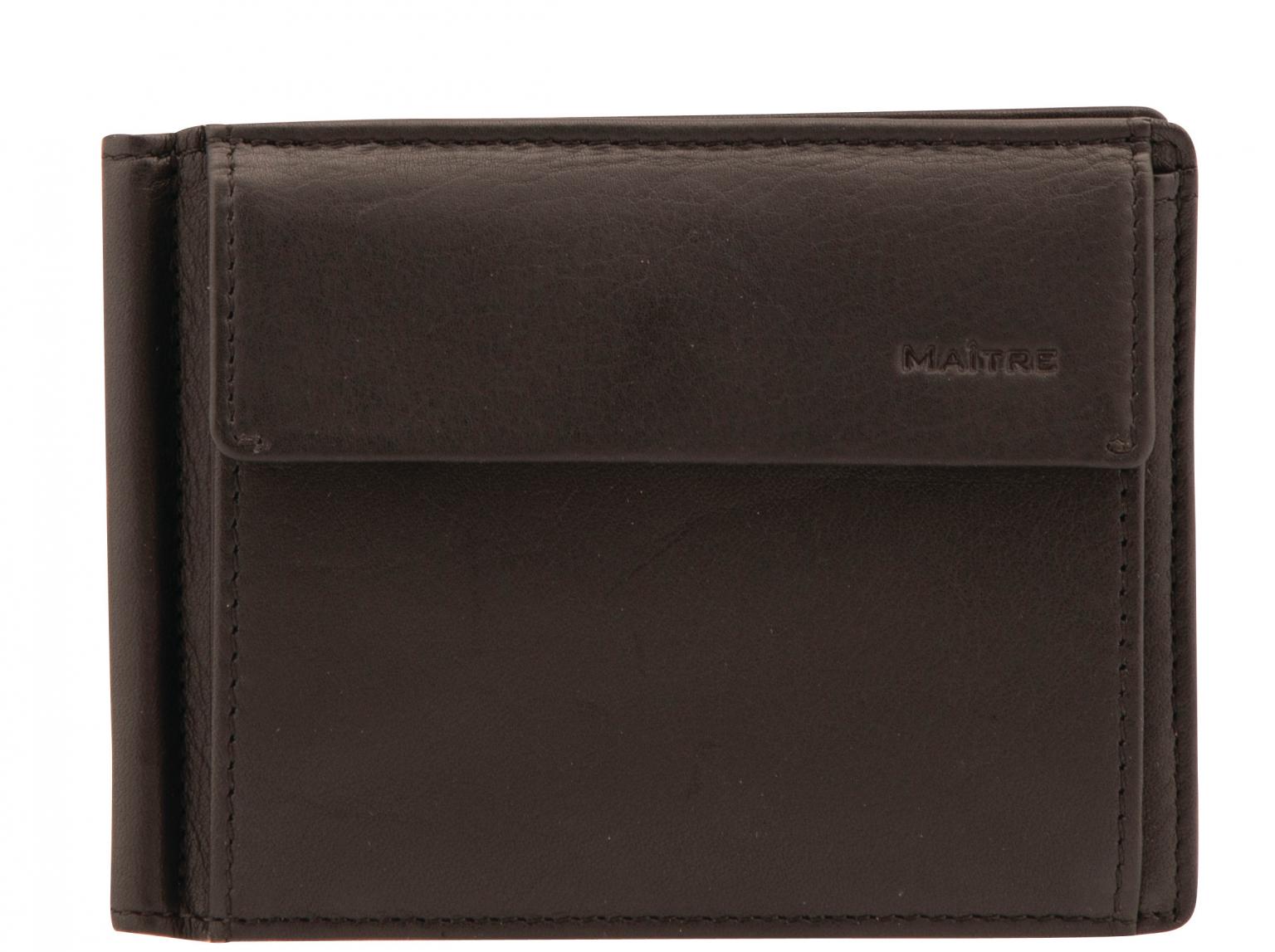 Maitre Spangenbörse Ralk BillFold schwarz Rindsleder Münzfach