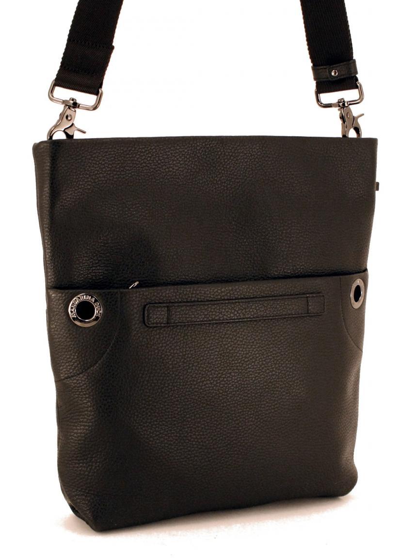 Mandarina Duck Falttasche Mellow Leder Nero Schwarz