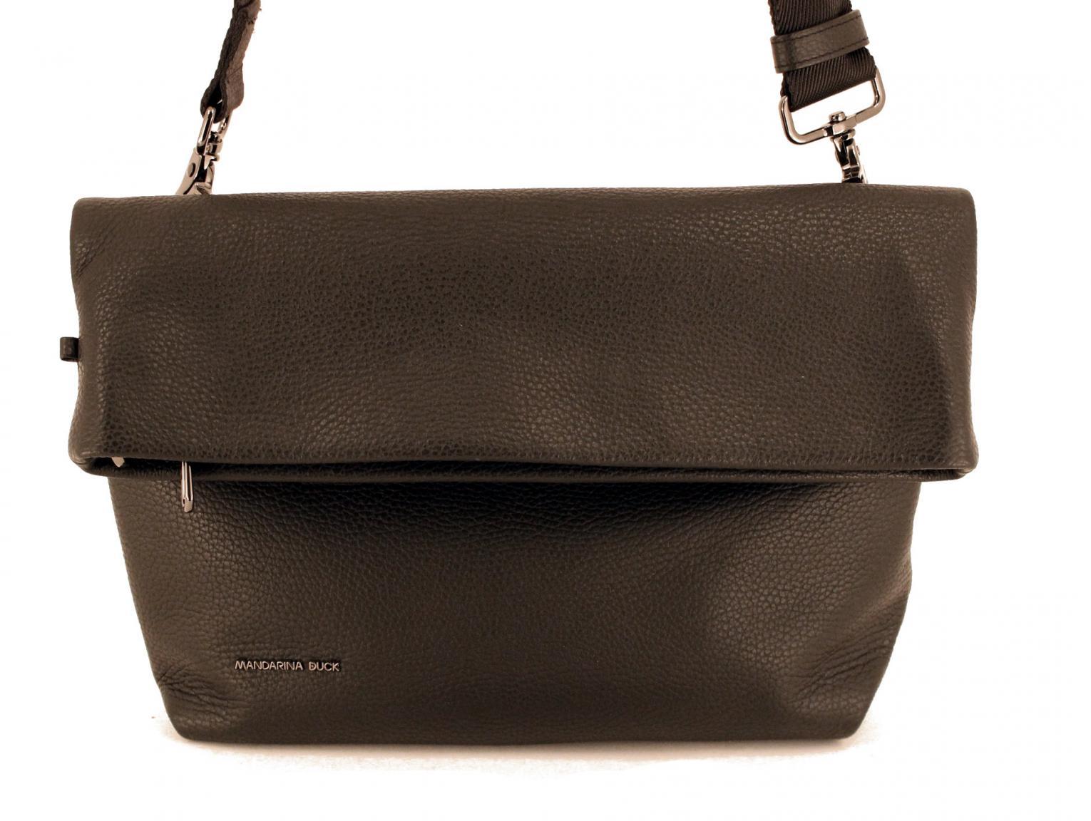 Mandarina Duck Falttasche Mellow Leder Nero Schwarz
