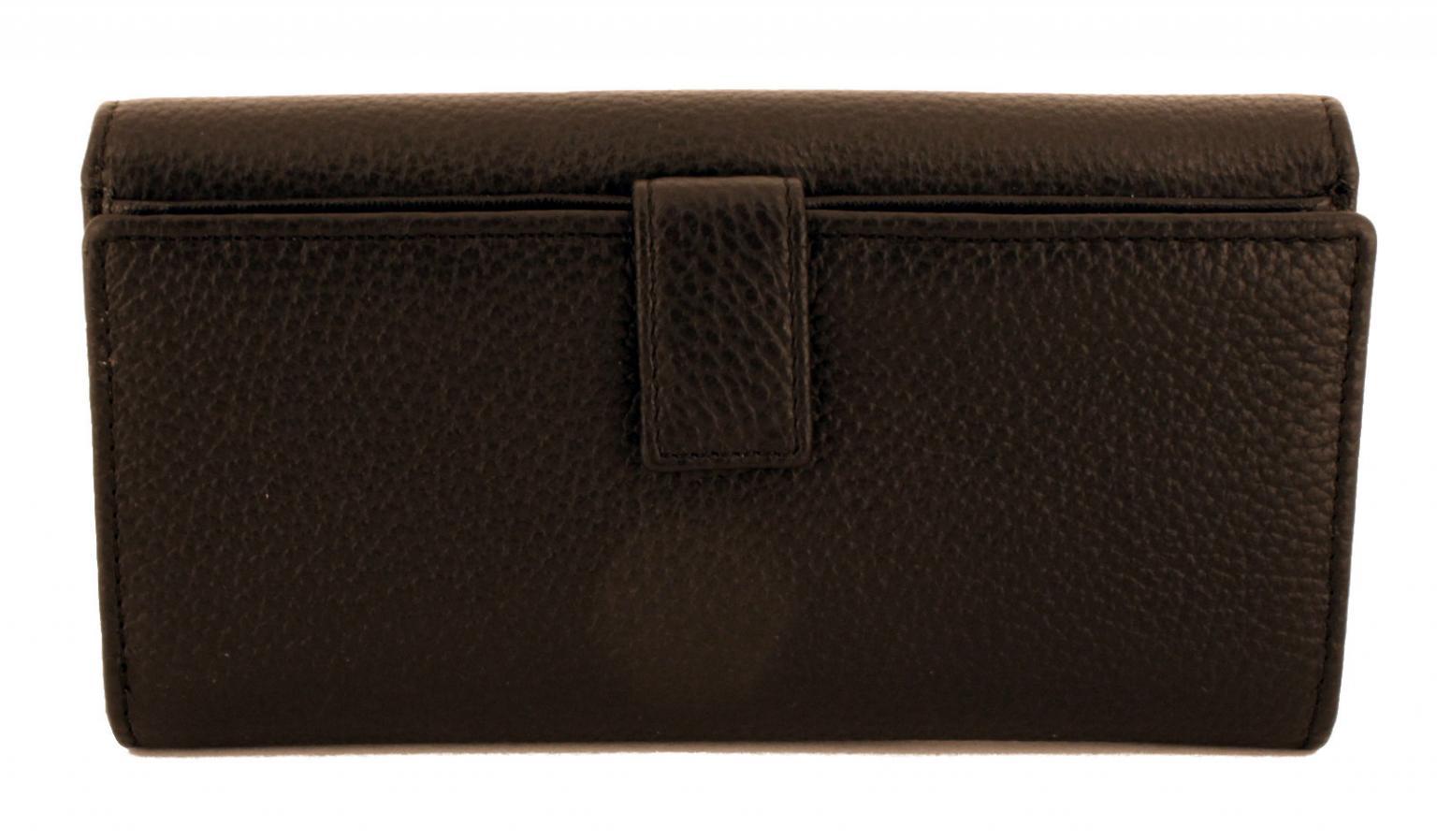 Mandarina Duck Lederbörse Fächer Mellow Anthrazit Schwarz