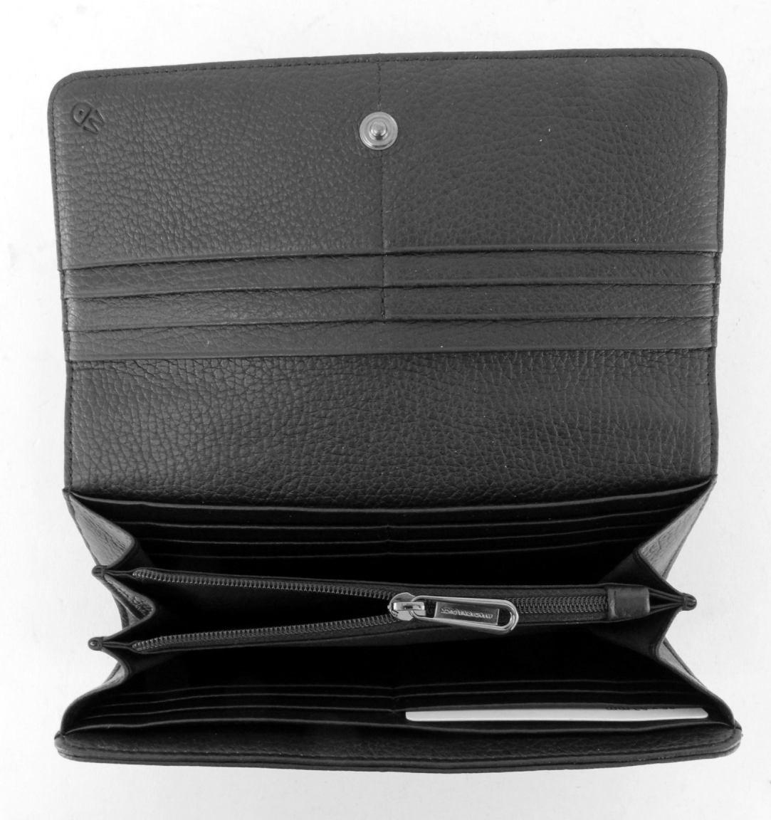 Mandarina Duck Lederbörse Mellow Anthrazit Schwarz