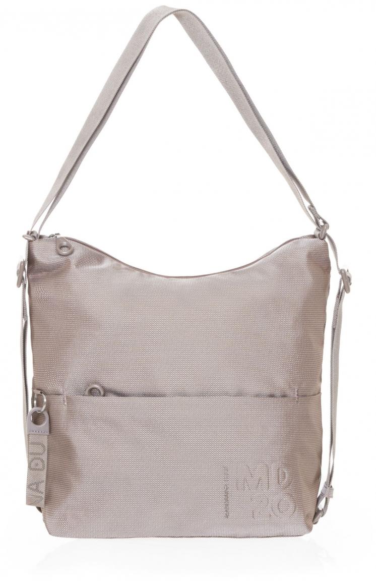 Mandarina Duck MD20 Slide Taupe glänzender Beutelrucksack 