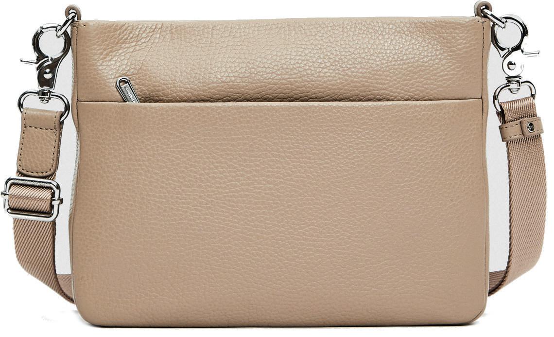 Mandarina Duck Mellow Leather Umhängetasche Crossover Warm Taupe