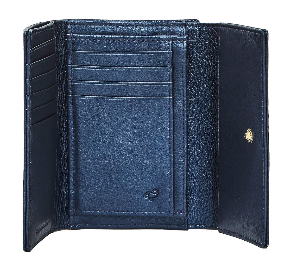 Mandarina Duck Mellow Metal Klappgeldbörse Indigo Blue blau metallic