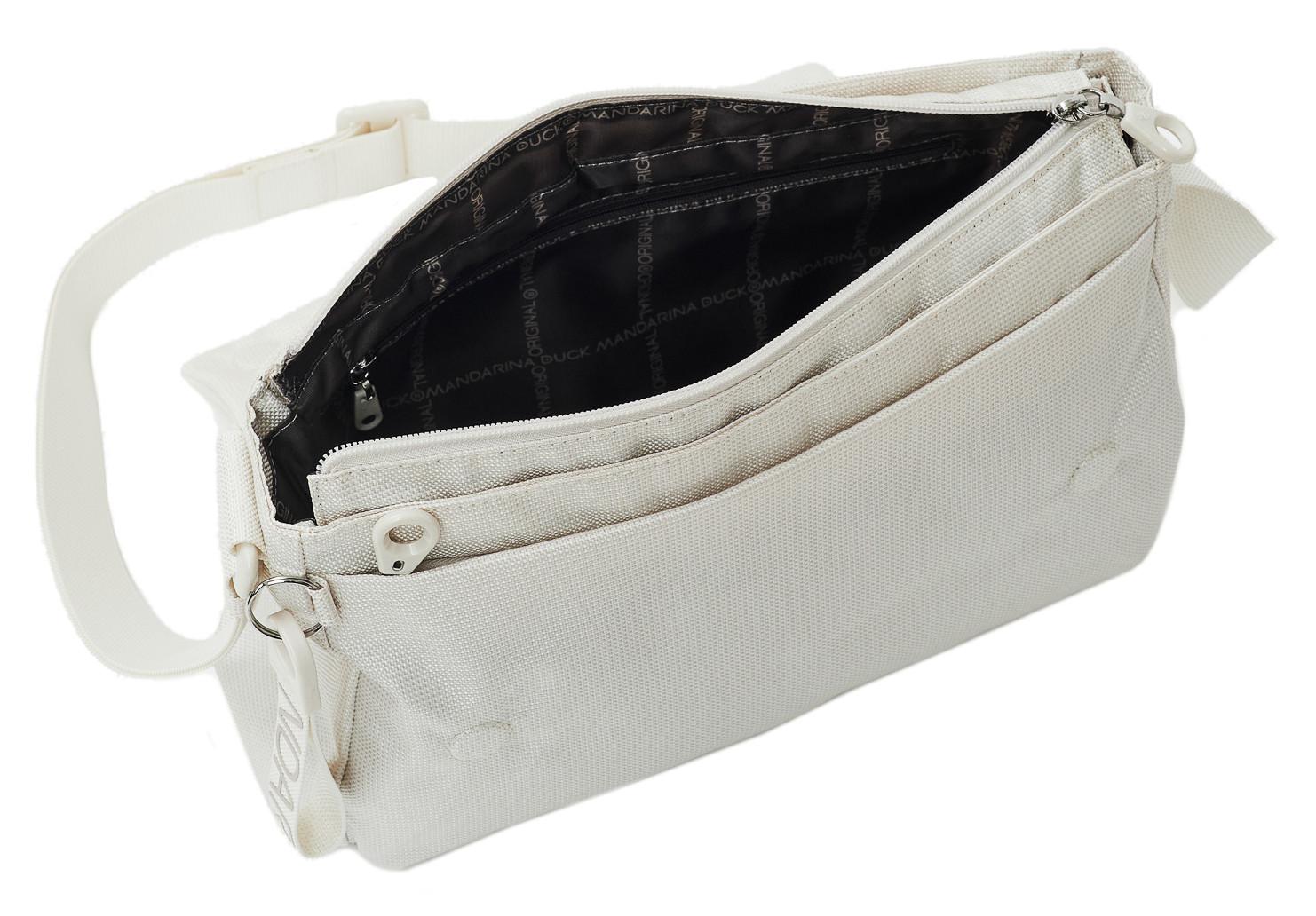 Mandarina Duck Überschlagtasche MD20 Messenger Latte cremeweiß schimmernd