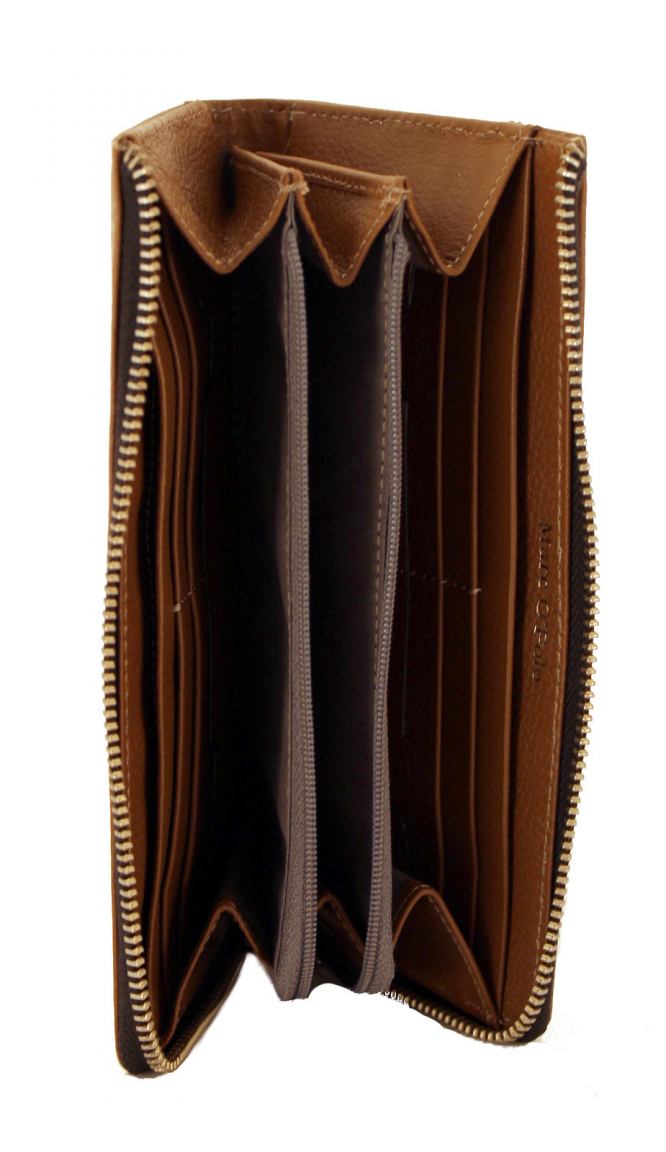 Marc`O Polo Geldtasche Leder Reißverschluss Sand