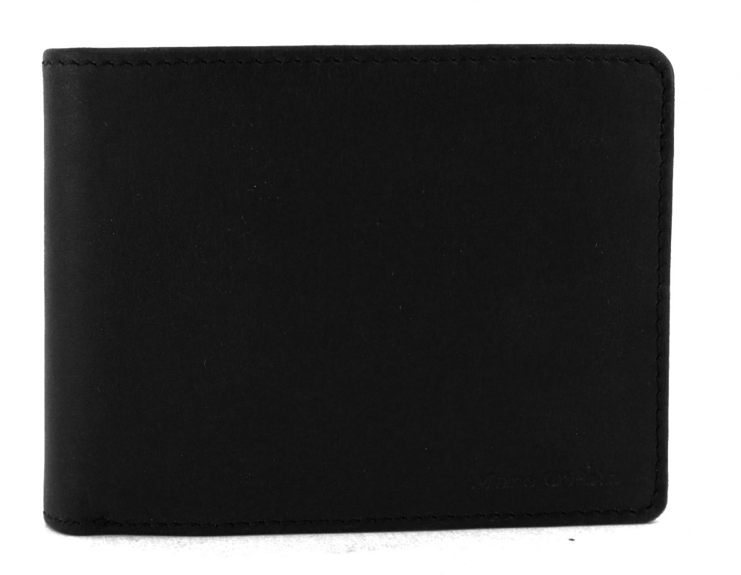 Marc`O Polo kleine Herren Geldtasche Quer Leder schwarz