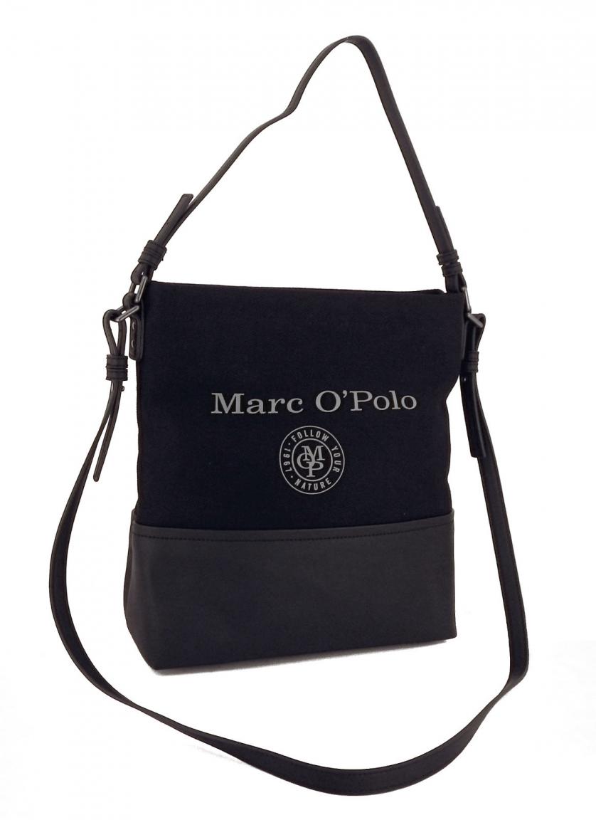 Marc OPolo Aufdruck Beuteltasche Stoff Canvas Black schwarz