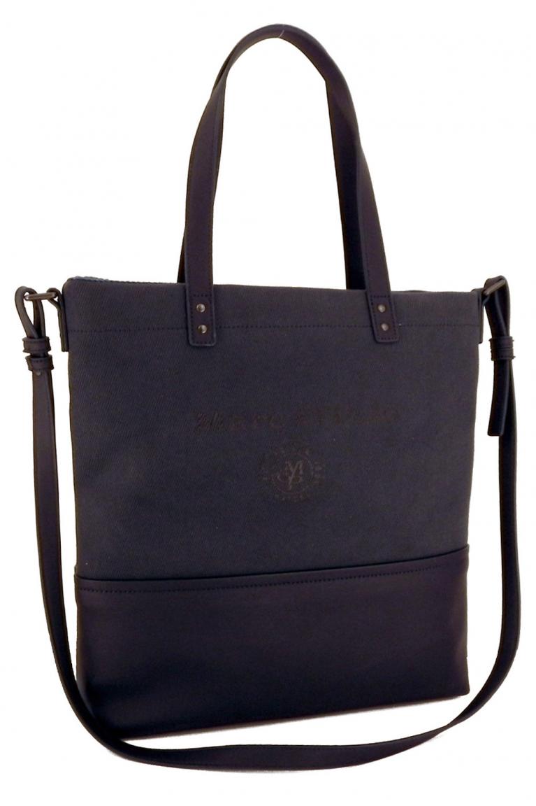 Marc OPolo Aufdruck Schultertasche Stoff Canvas Navy Blau