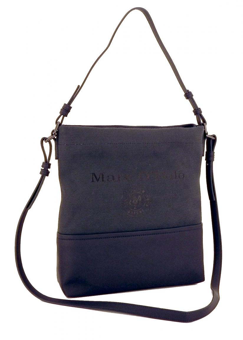 Marc OPolo Riementasche Stoff Canvas Aufdruck Navy Blau