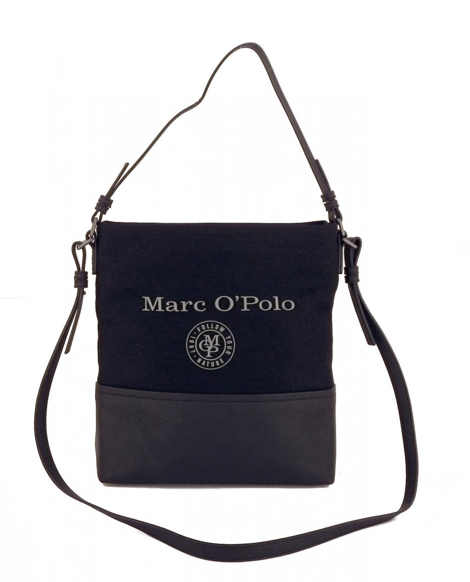 Marc OPolo Riementasche Stoff Canvas Aufdruck Navy Blau