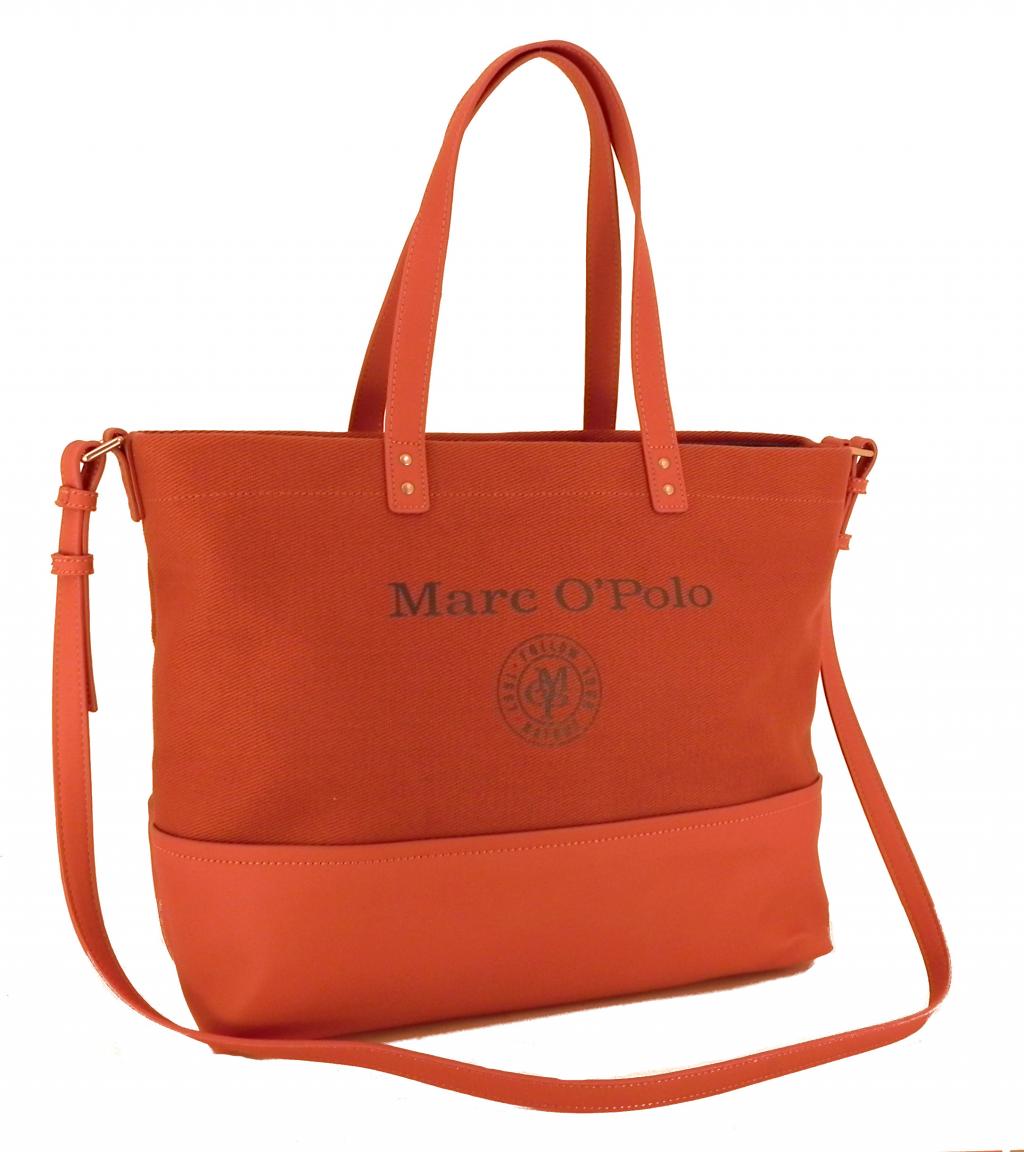 Marc OPolo Schultertasche Stoff Canvas Aufdruck pink