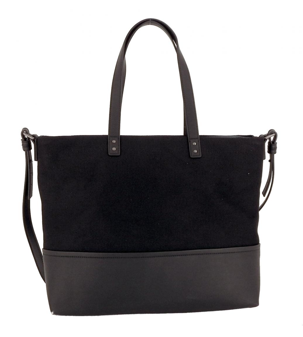 Marc OPolo Shoppertasche Stoff Canvas Aufdruck Black