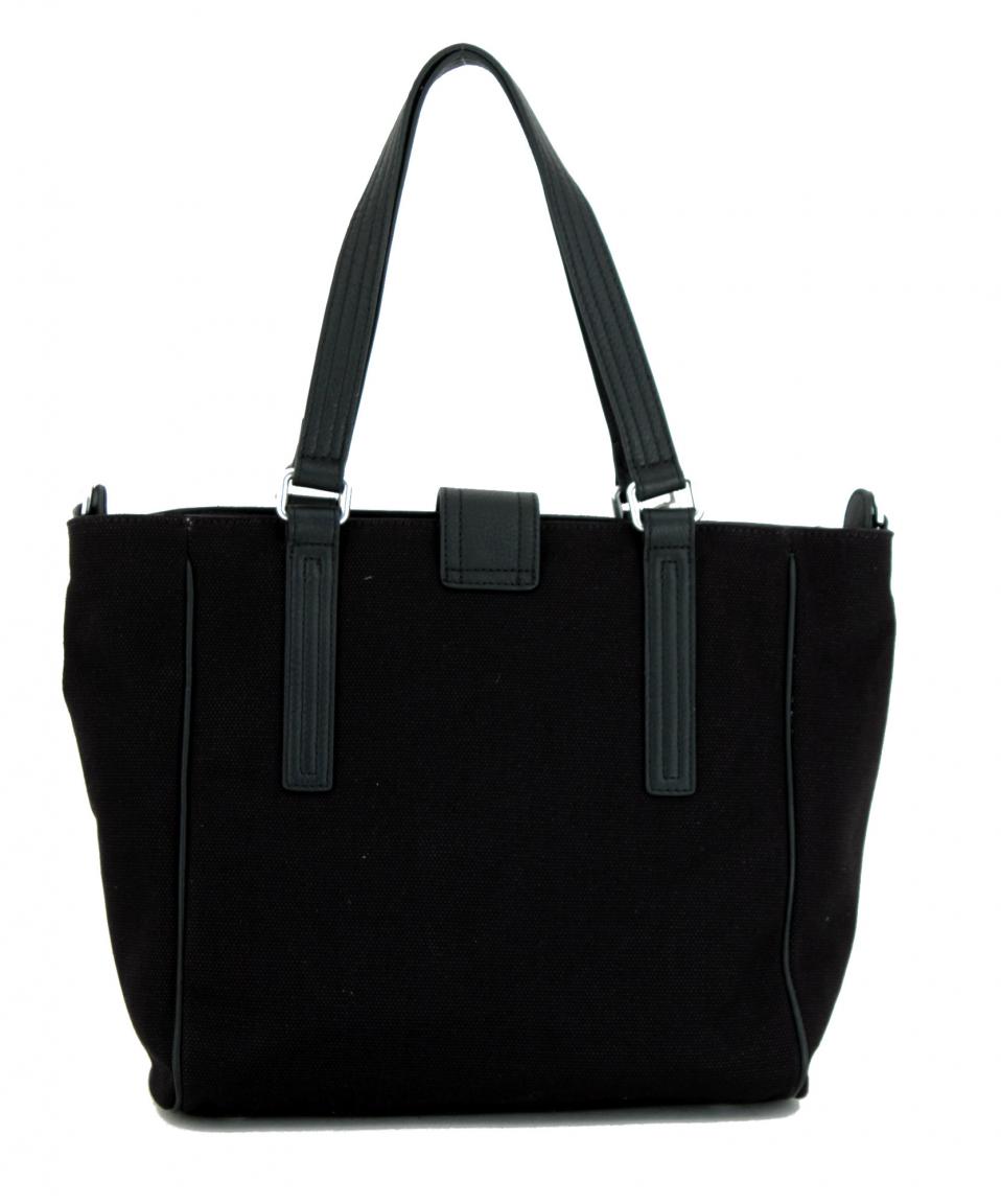 Marc OPolo Shoppertasche Stoff Canvas Leder Fransen schwarz