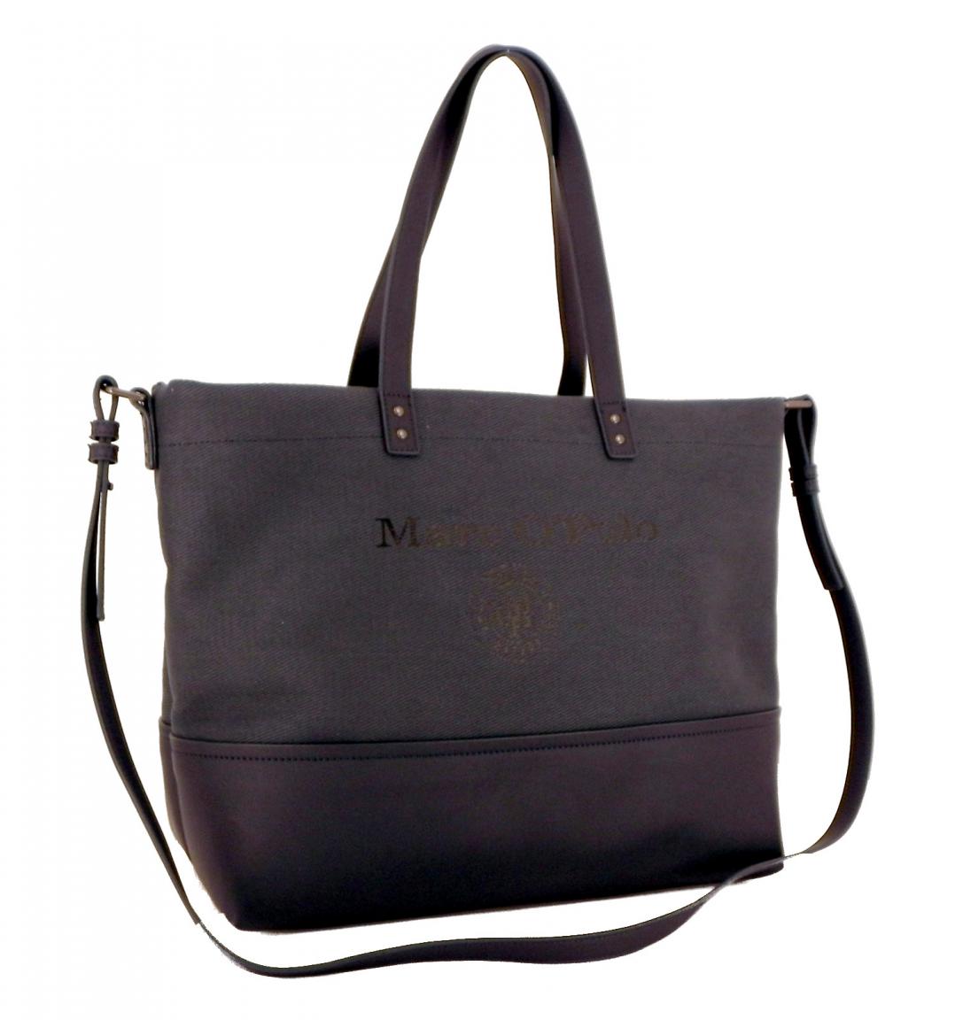 Marc OPolo große Riementasche Stoff Aufdruck navy blau