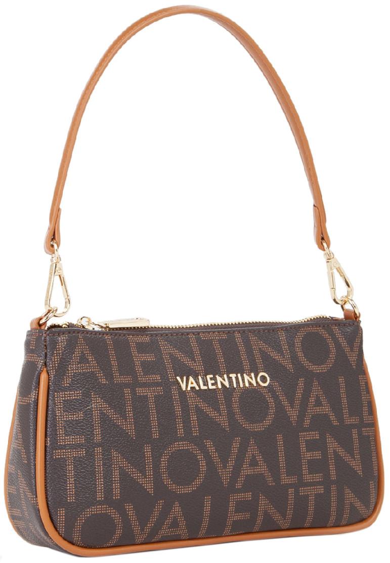 Mario Valentino schmale Crossovertasche Logoprint braun Regina RE