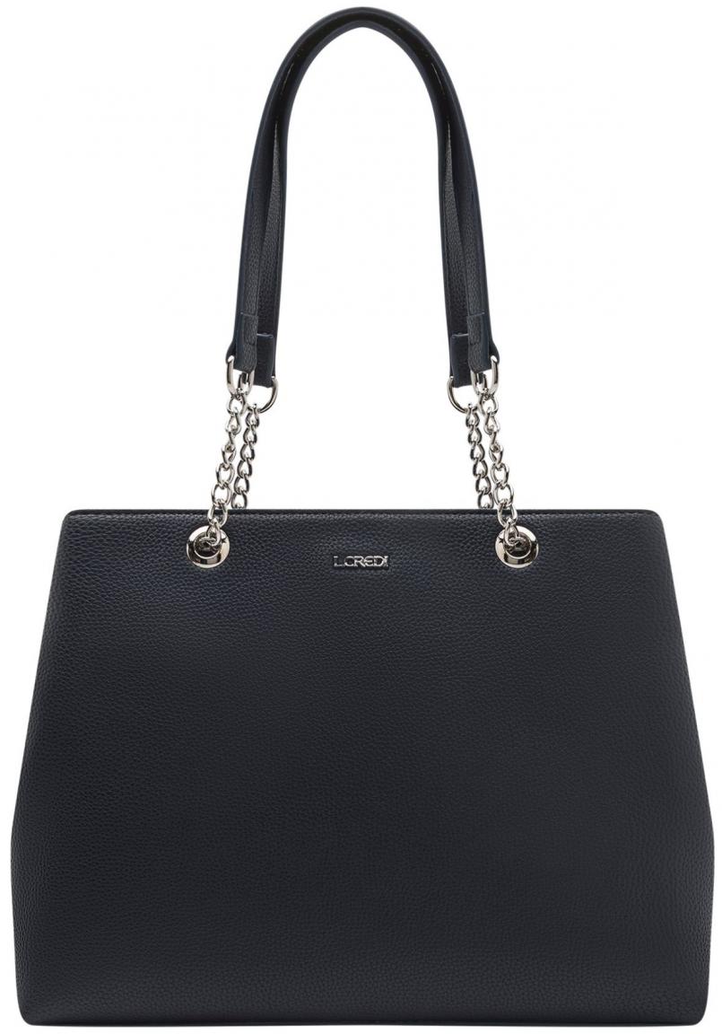 Maritimer Chic L.Credi Kettenhenkel Tasche Oreana Marineblau vegan