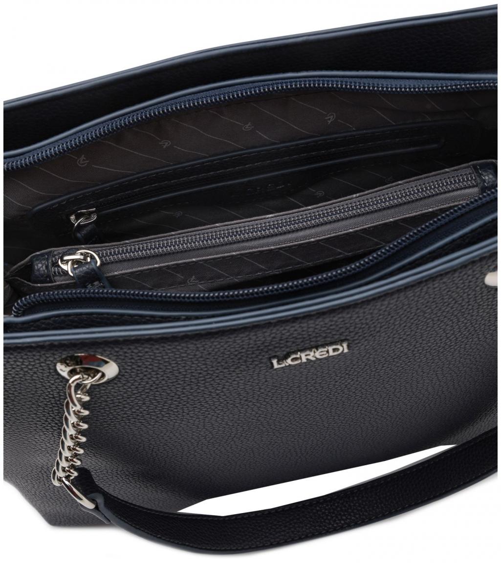 Maritimer Chic L.Credi Kettenhenkel Tasche Oreana Marineblau vegan