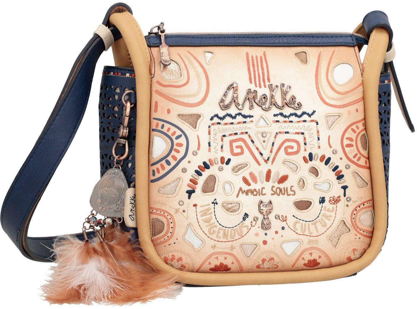 Menire Tribe Schultertasche Stickerei Cutouts Anekke Federanhänger